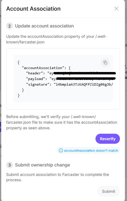 Account Association Verify